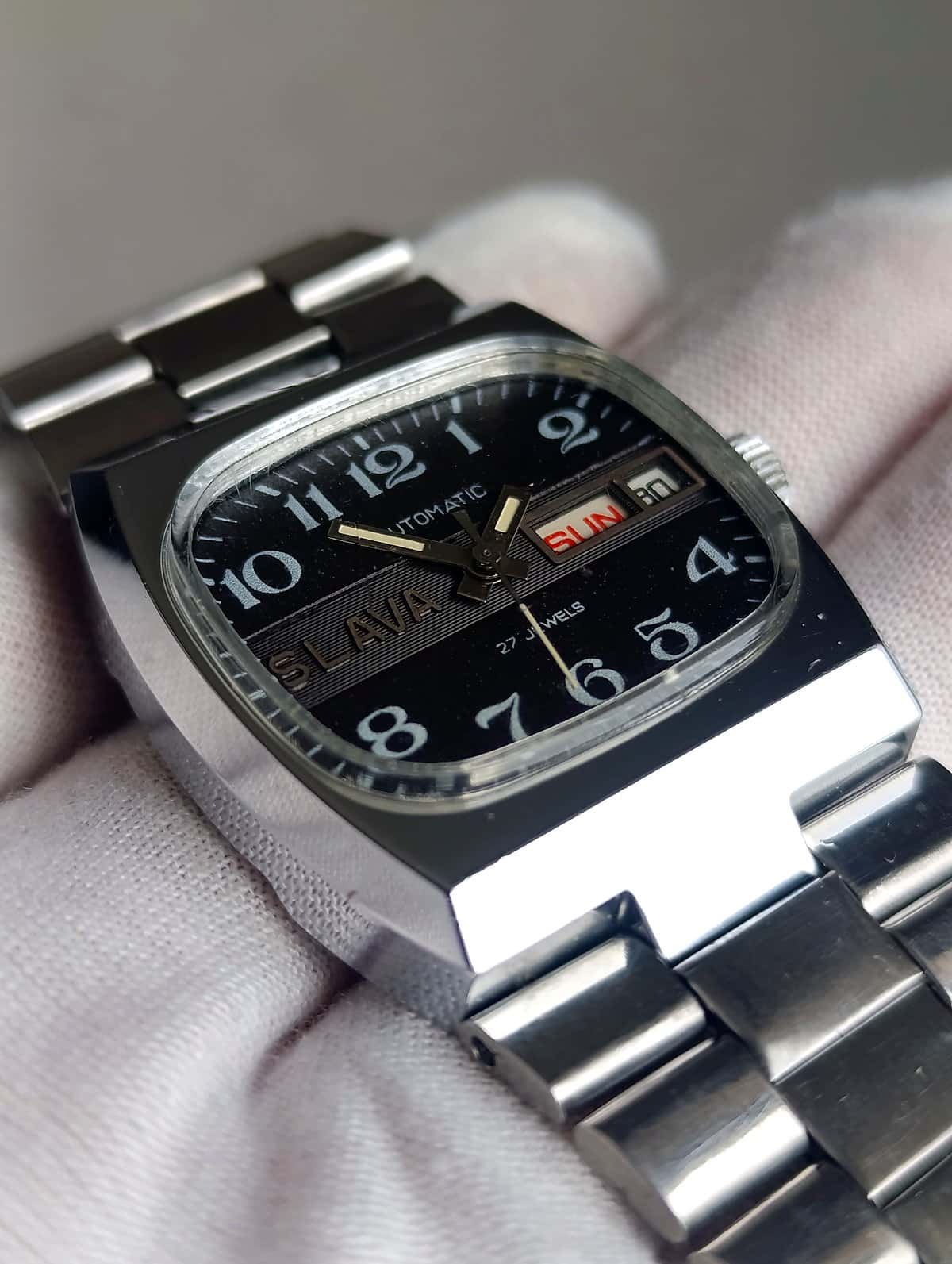 Original Slava Tank “Monster”  Automatic Watch  1980s USSR, Cal. 2427 27 Jewels