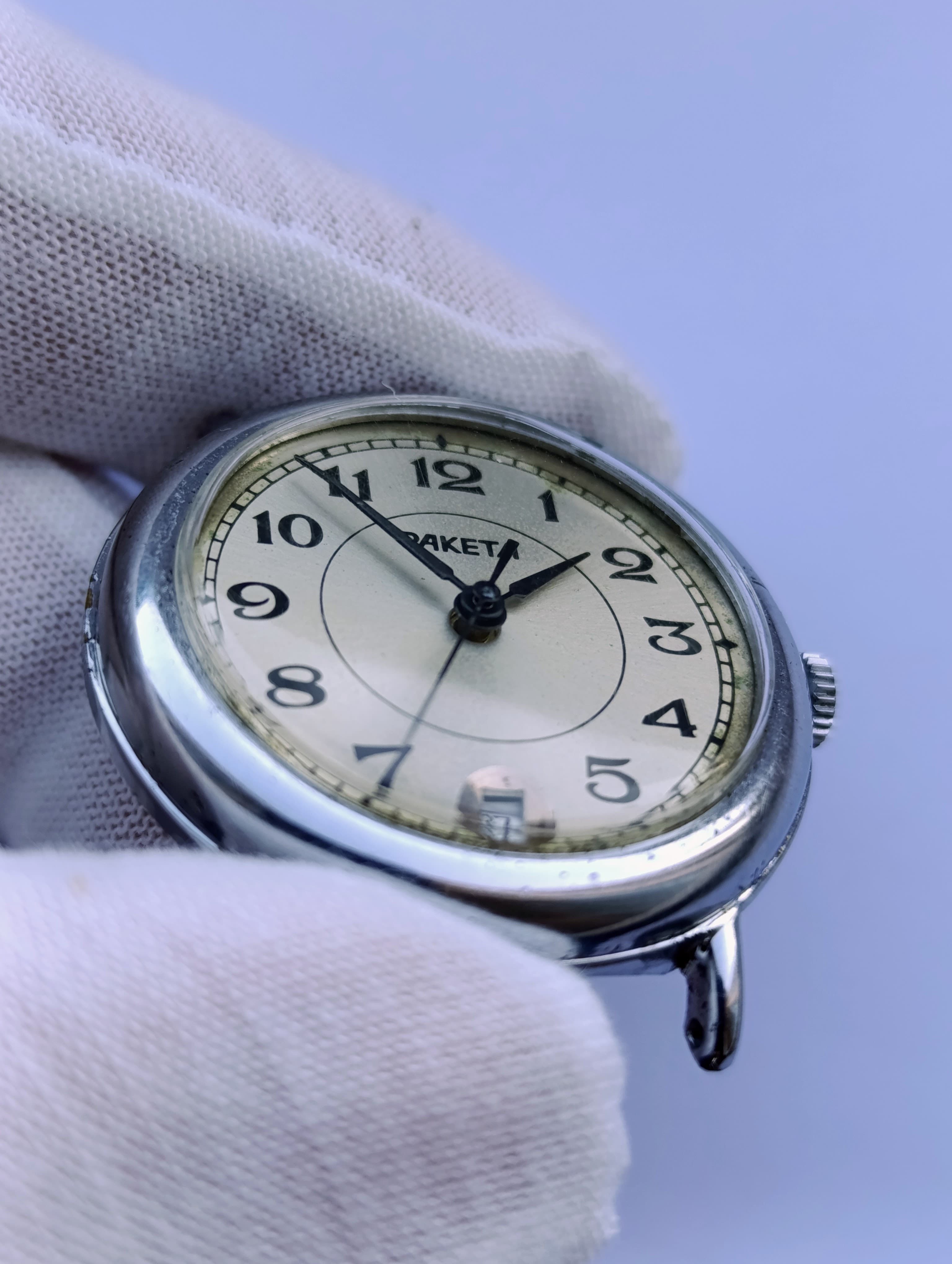 Vintage Raketa Watch 2614.H Caliber 19 Jewels – Petrodvorets USSR 1980s Mechanical Men’s Wristwatch – thumbnail 9
