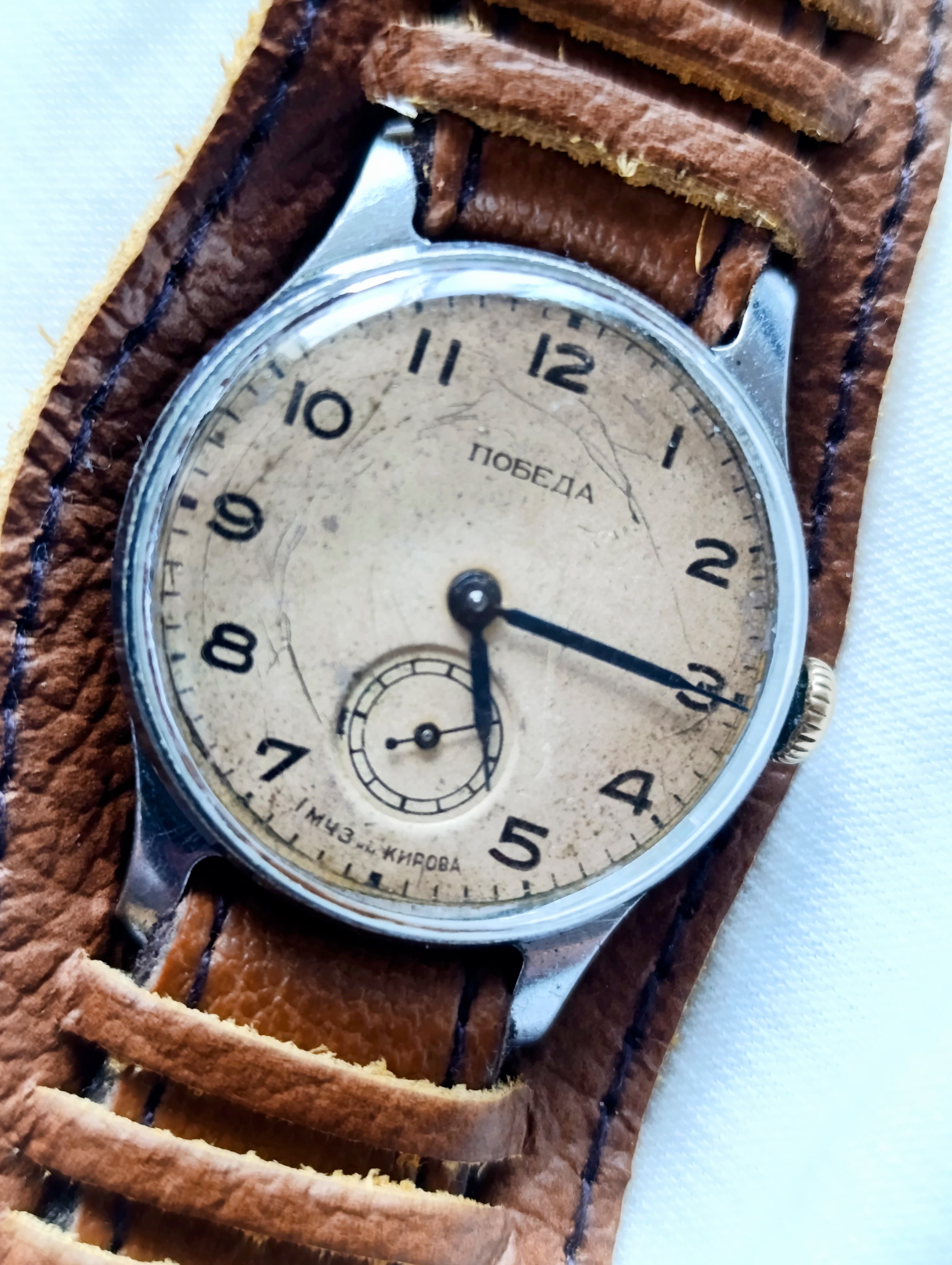 Pobeda 2603 Vintage Soviet Watch First Moscow Watch Factory Made in USSR 1956 – thumbnail 10