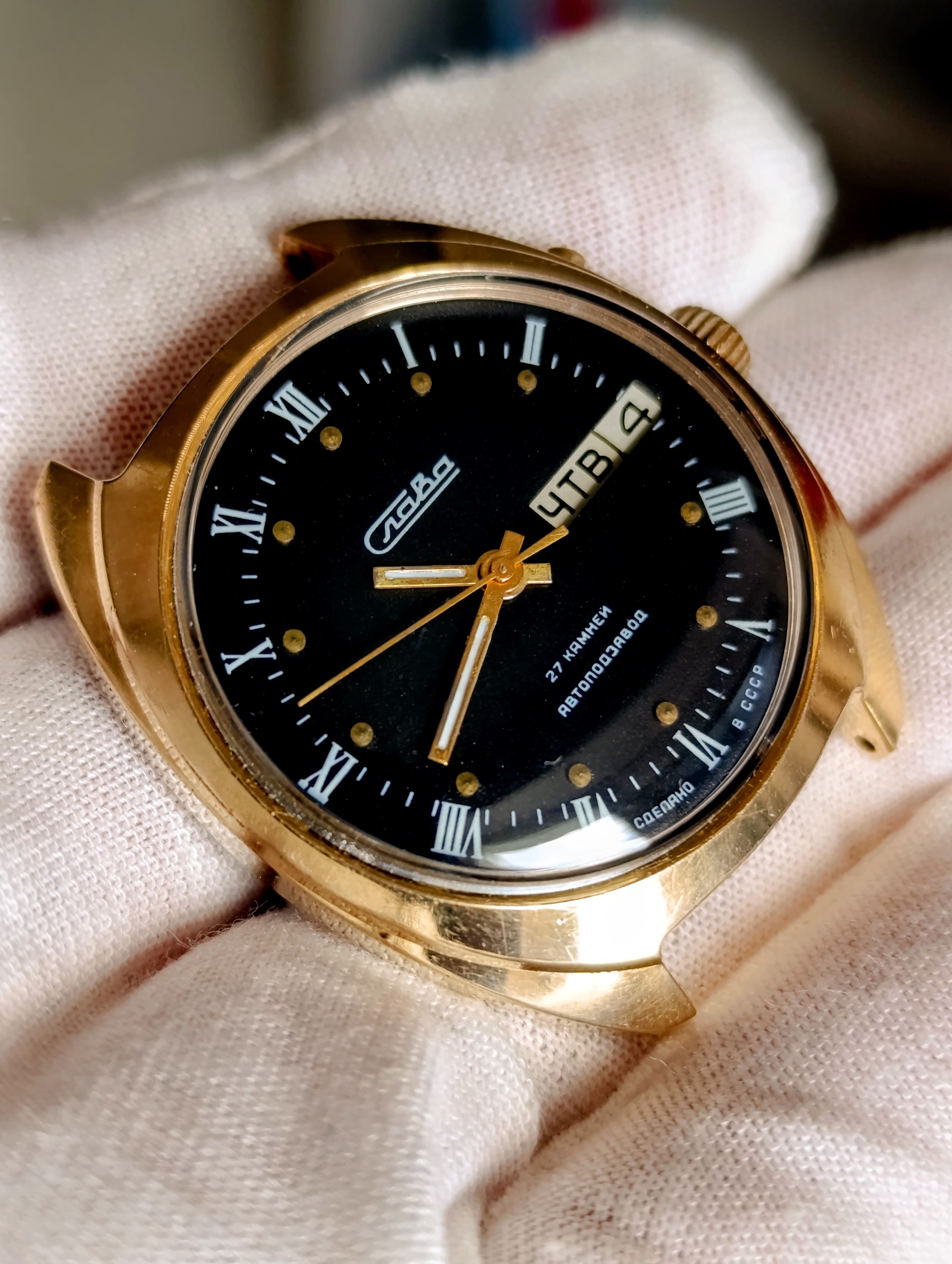 Slava 2427 Automatic USSR Watch | Day-Date 27 Jewels, Serviced August 2025 – thumbnail 1