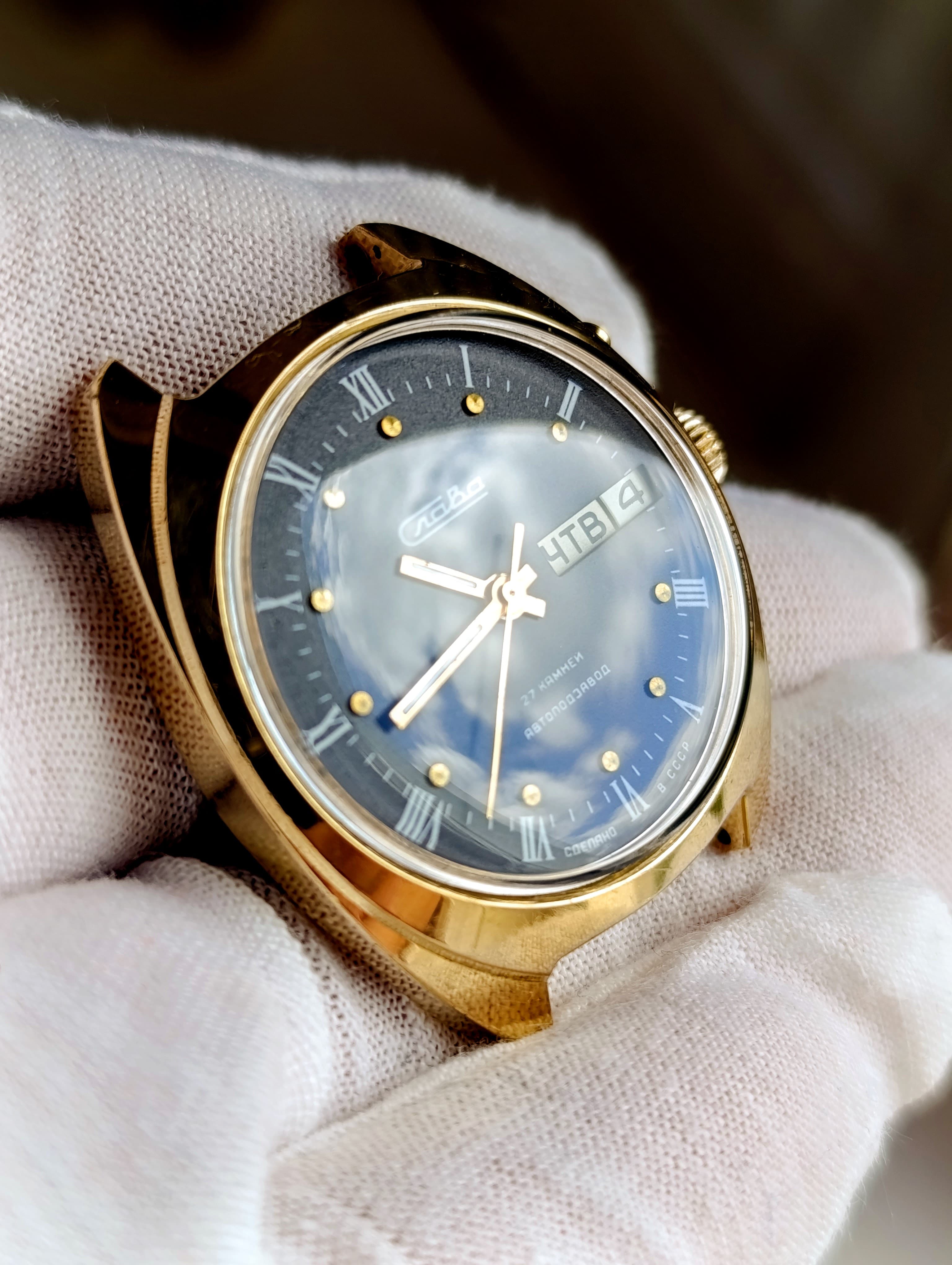 Slava 2427 Automatic USSR Watch | Day-Date 27 Jewels, Serviced August 2025 – thumbnail 9