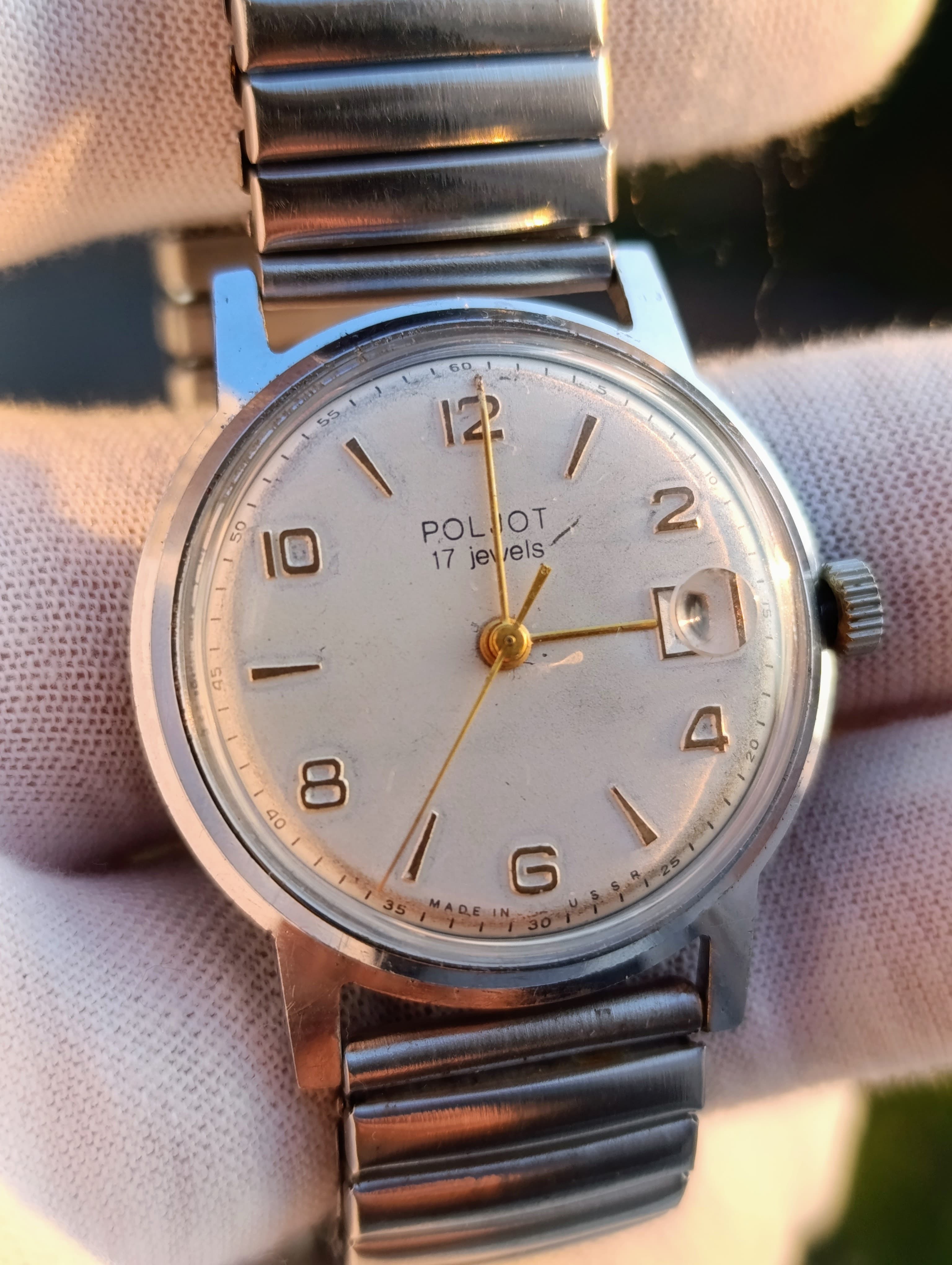 Rare Soviet Poljot 2414 mechanical watch, 17 jewel movement, collectible USSR timepiece – thumbnail 1