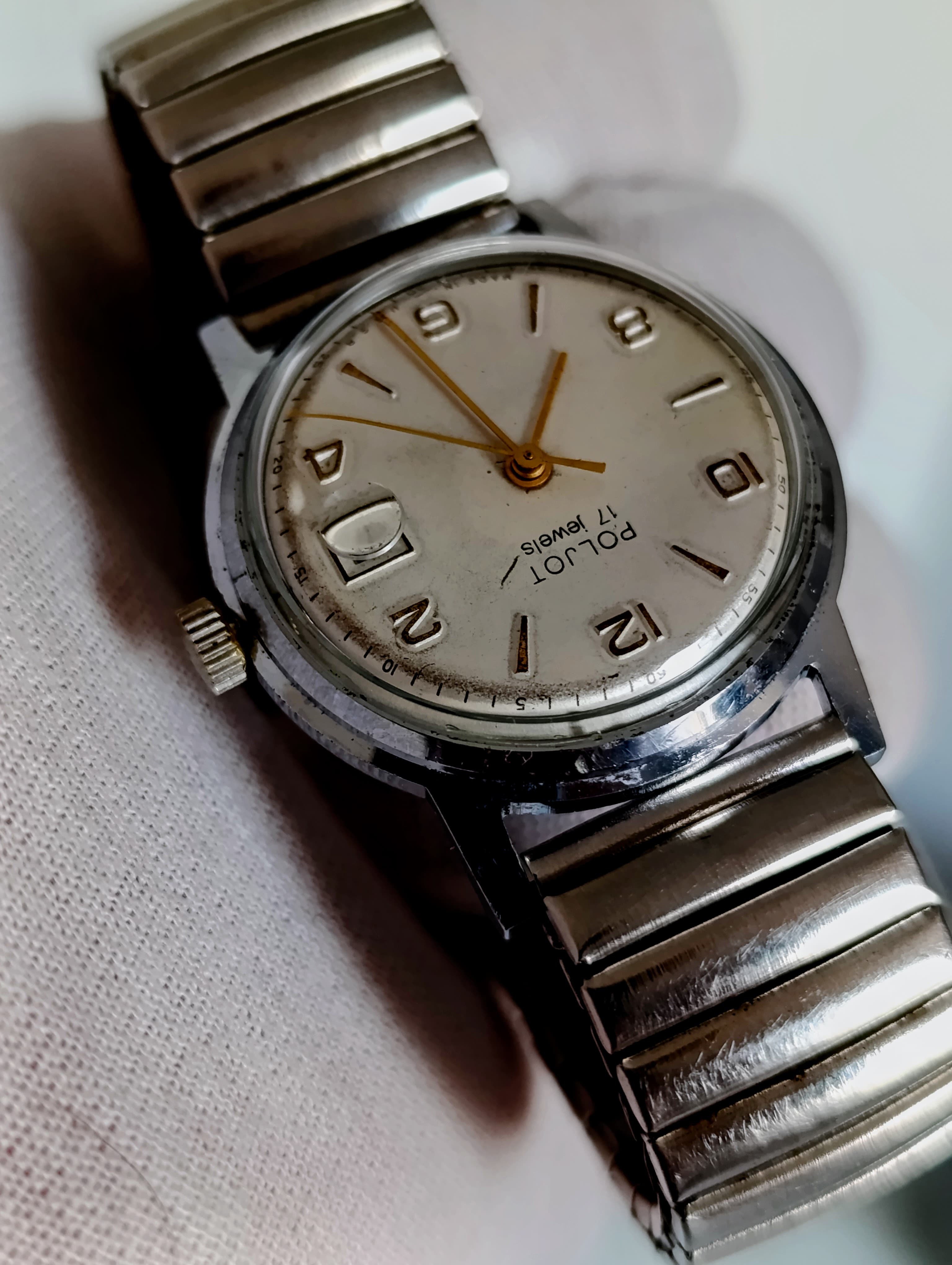 Rare Soviet Poljot 2414 mechanical watch, 17 jewel movement, collectible USSR timepiece – thumbnail 6