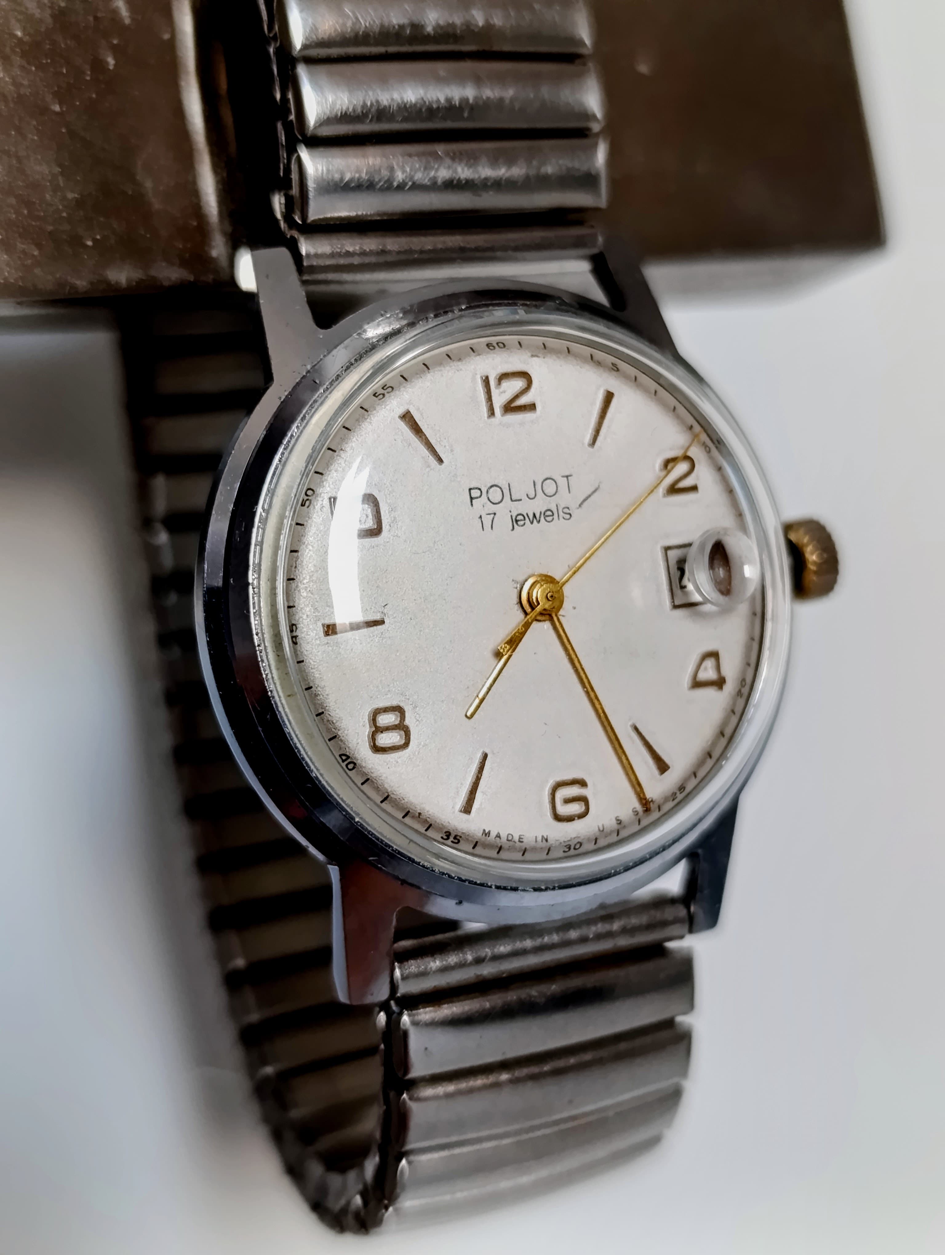 Rare Soviet Poljot 2414 mechanical watch, 17 jewel movement, collectible USSR timepiece – thumbnail 4
