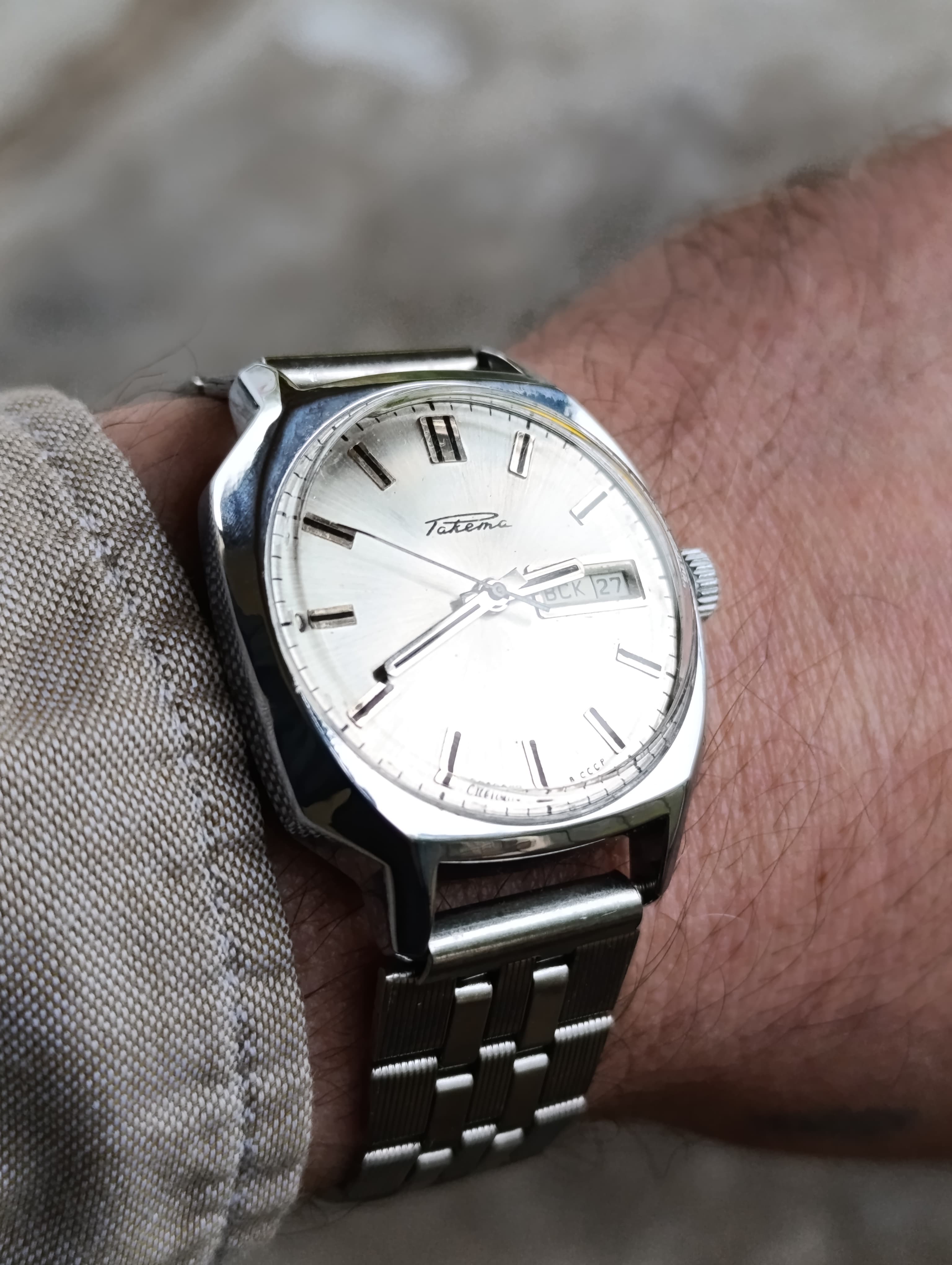 Raketa Soviet Mechanical Watch Automatic Winding Caliber 2627.H 29 Jewels Made in USSR 1980s – thumbnail 6