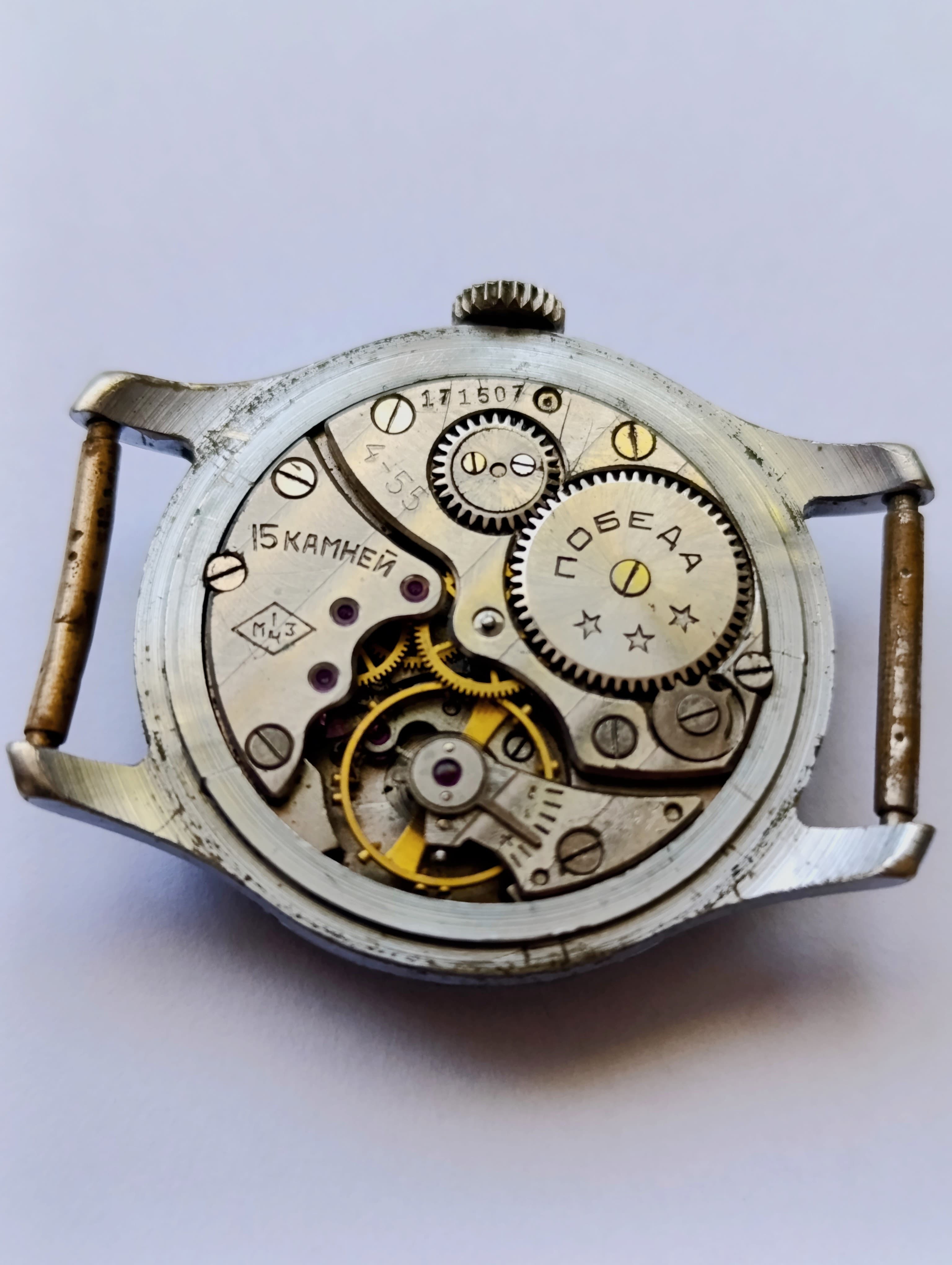 Soviet Watch Pobeda Cal.: 2602 15 Jewels Vintage Wristwatch Made in USSR 1955 – thumbnail 3