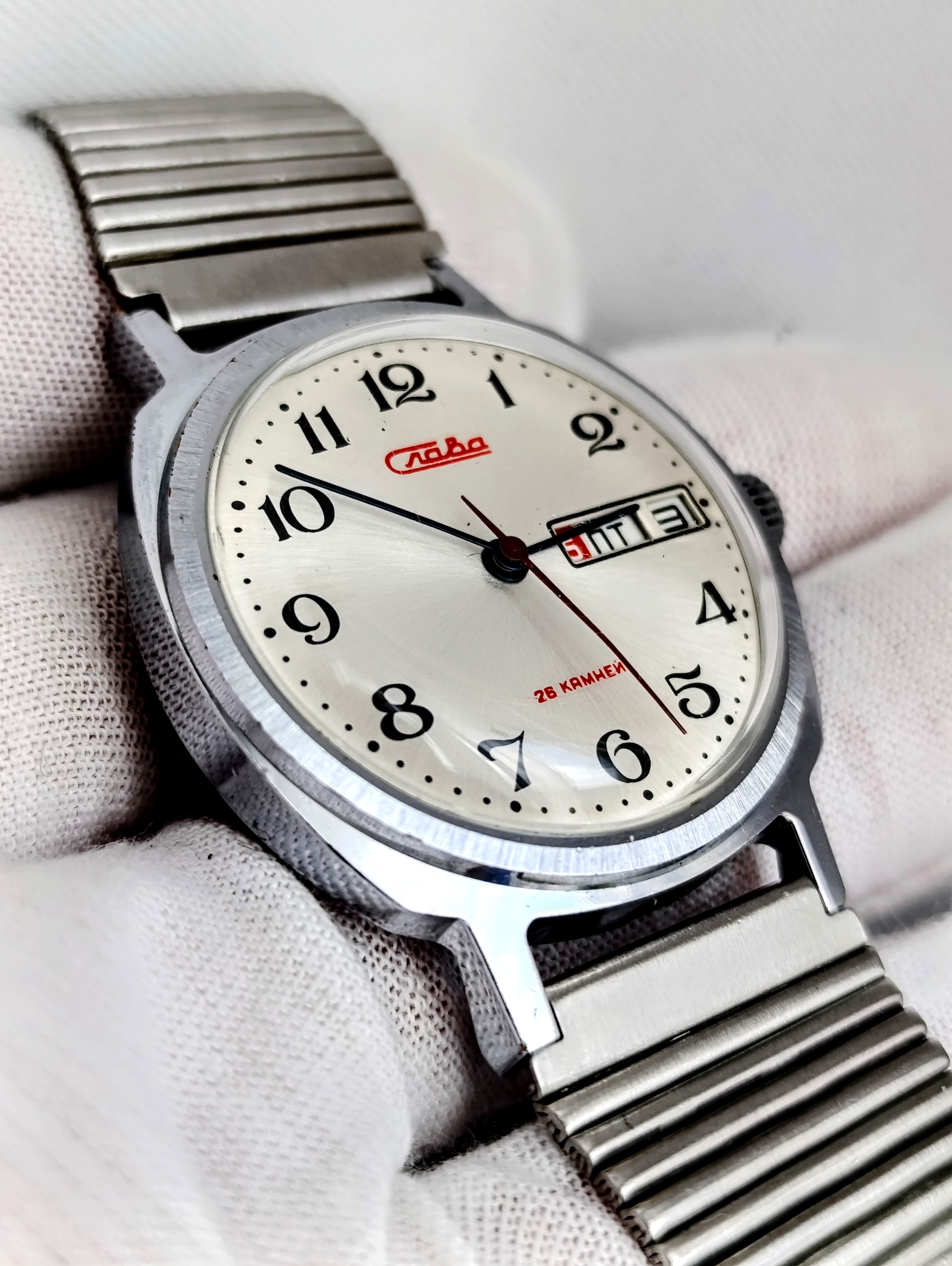 Slava Original Soviet Watch  Cal.: 2428  Made in USSR Second Moscow Watch Factory 1980s – thumbnail 9