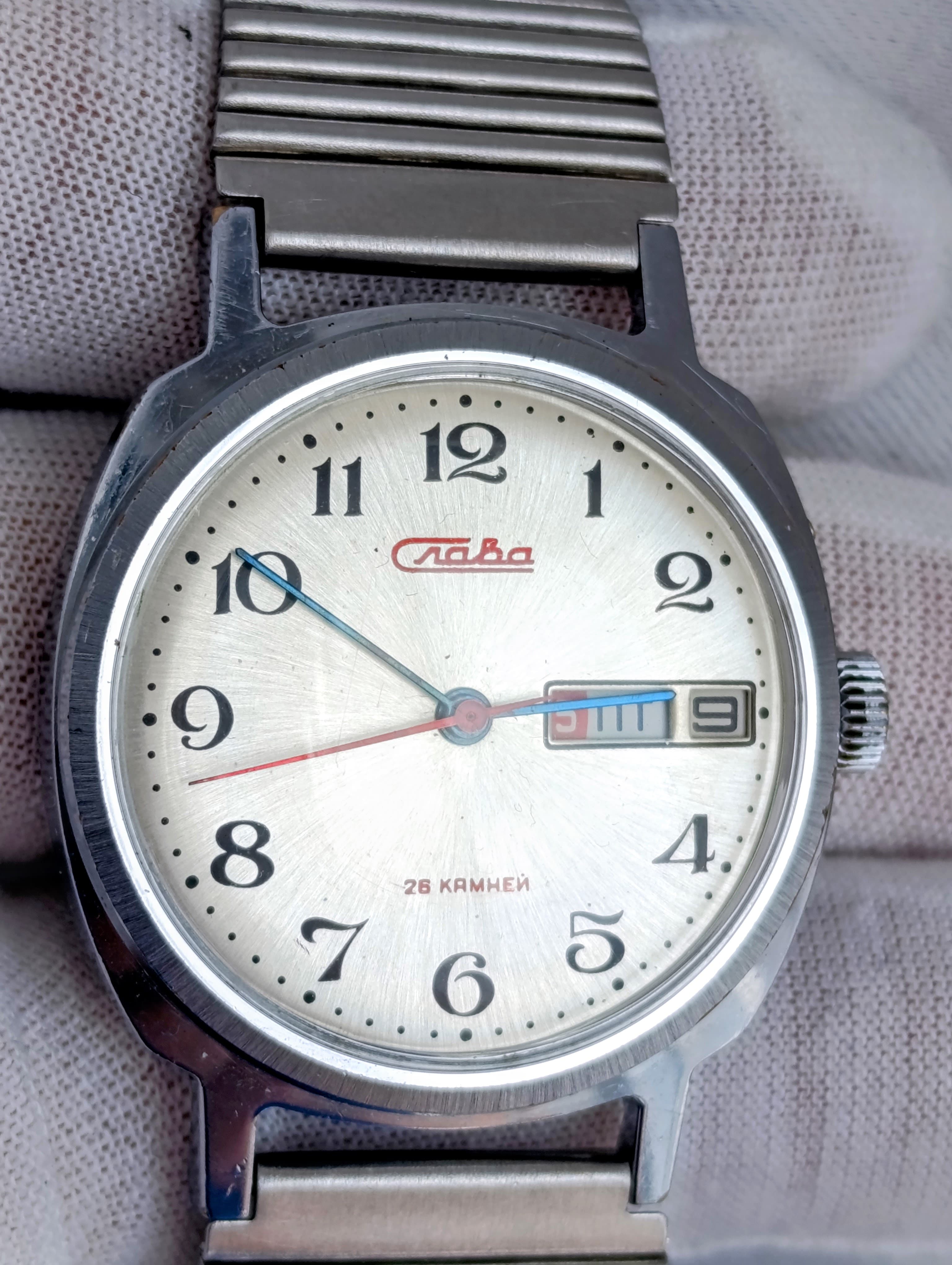 Slava Original Soviet Watch  Cal.: 2428  Made in USSR Second Moscow Watch Factory 1980s – thumbnail 6