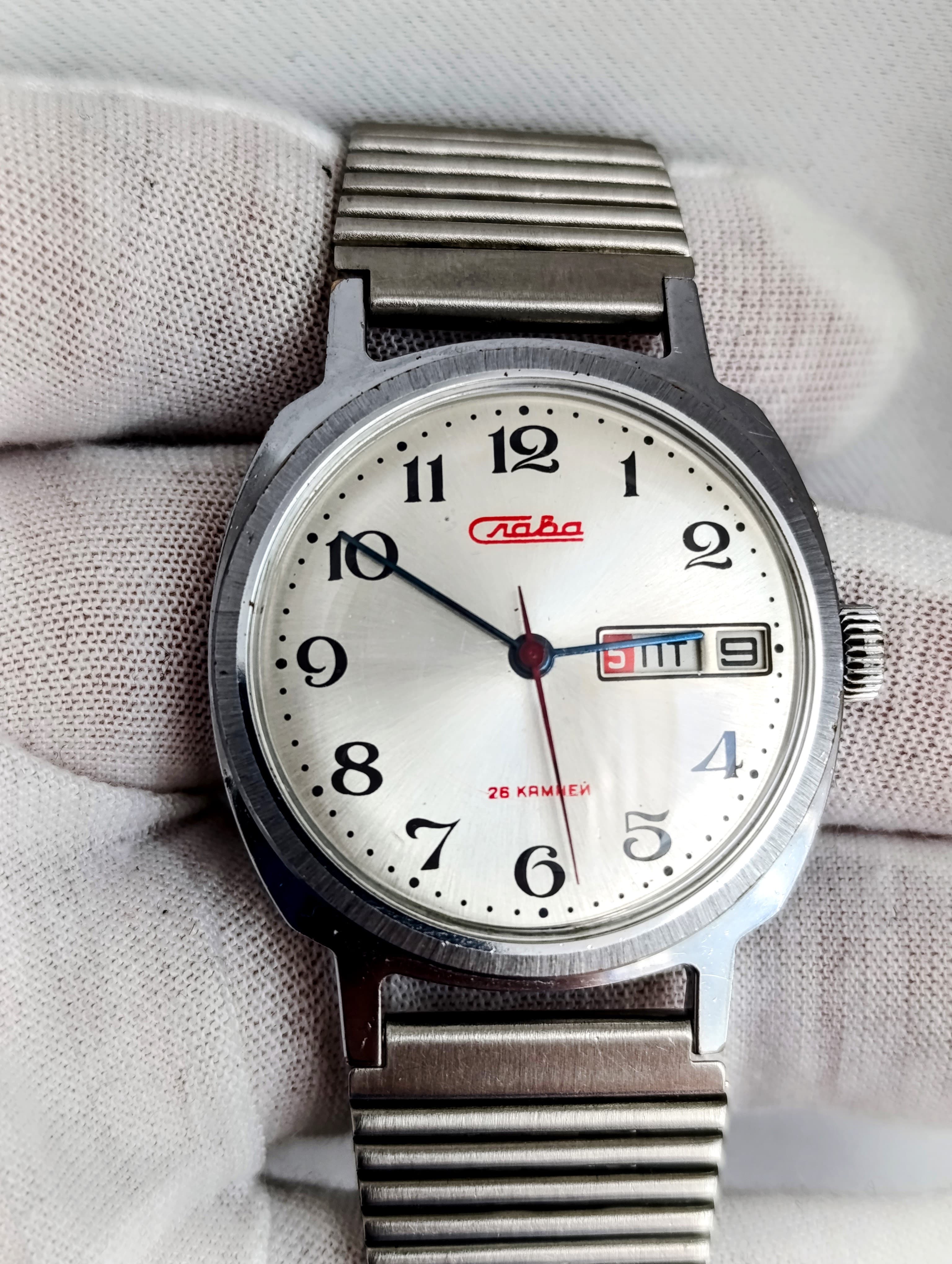 Slava Original Soviet Watch  Cal.: 2428  Made in USSR Second Moscow Watch Factory 1980s – thumbnail 5