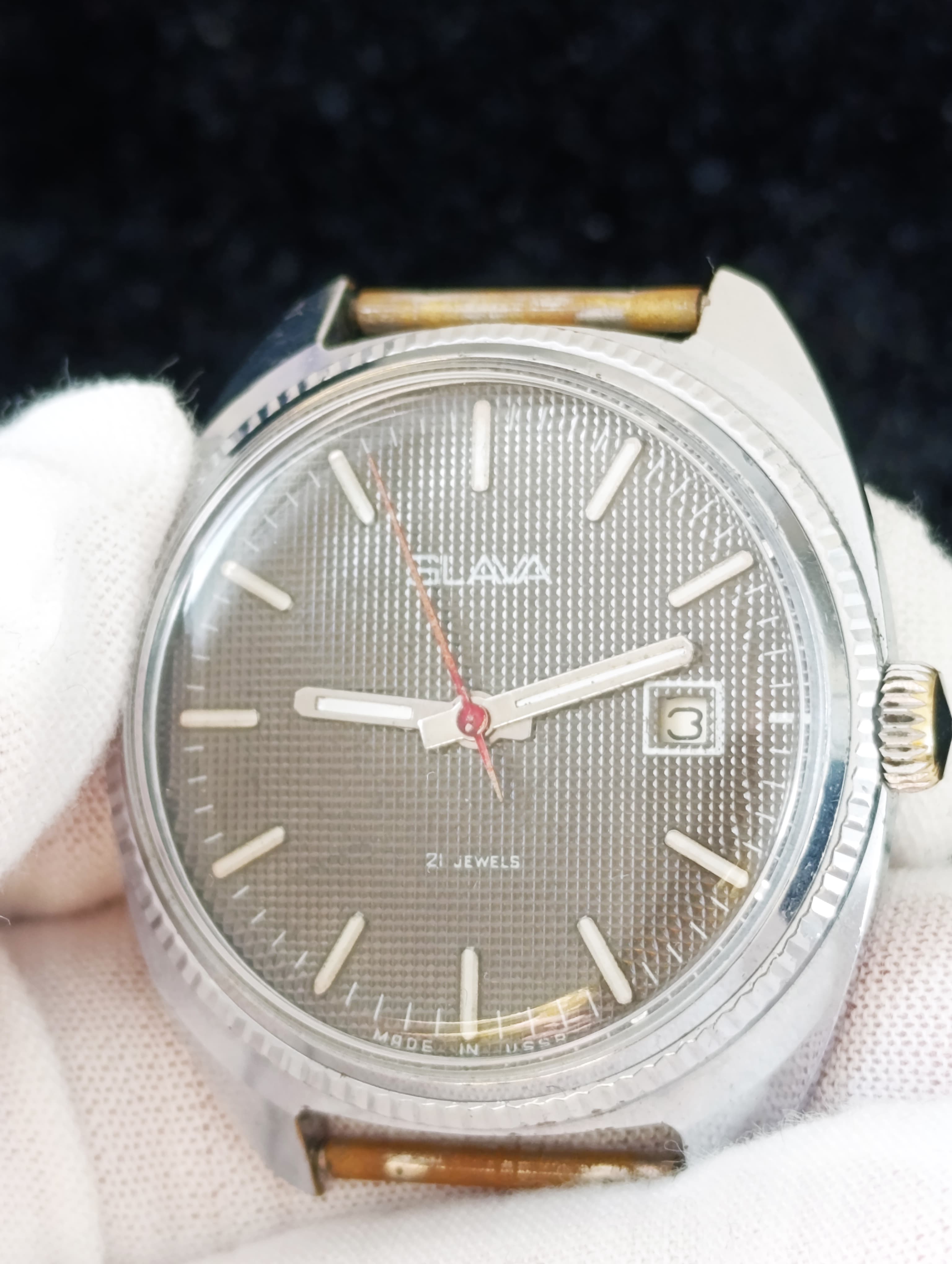 Slava Soviet Watch 21 Jewels Made In USSR Mechanical Wristwatch 1980s – thumbnail 11