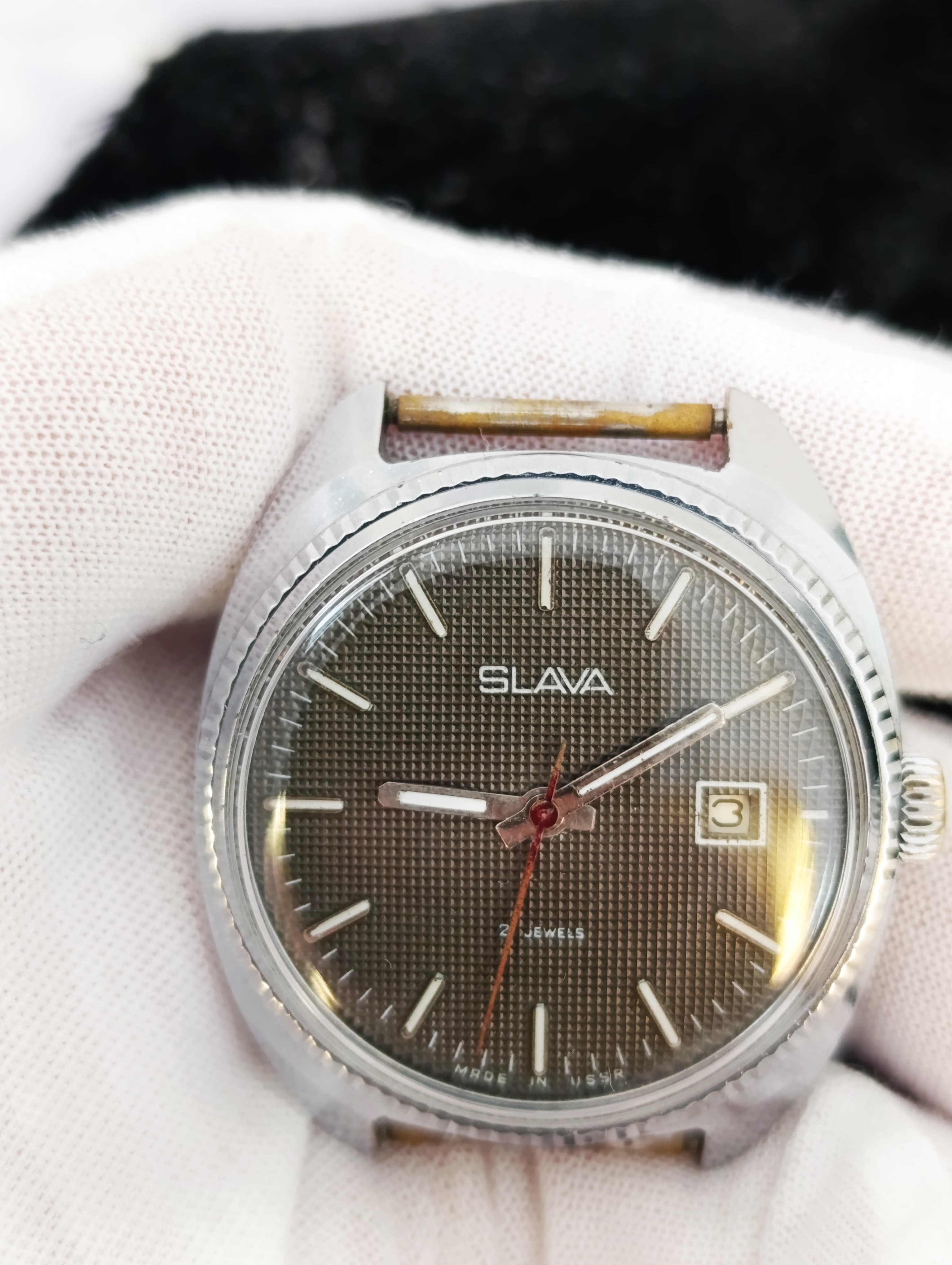 Slava Soviet Watch 21 Jewels Made In USSR Mechanical Wristwatch 1980s – thumbnail 8