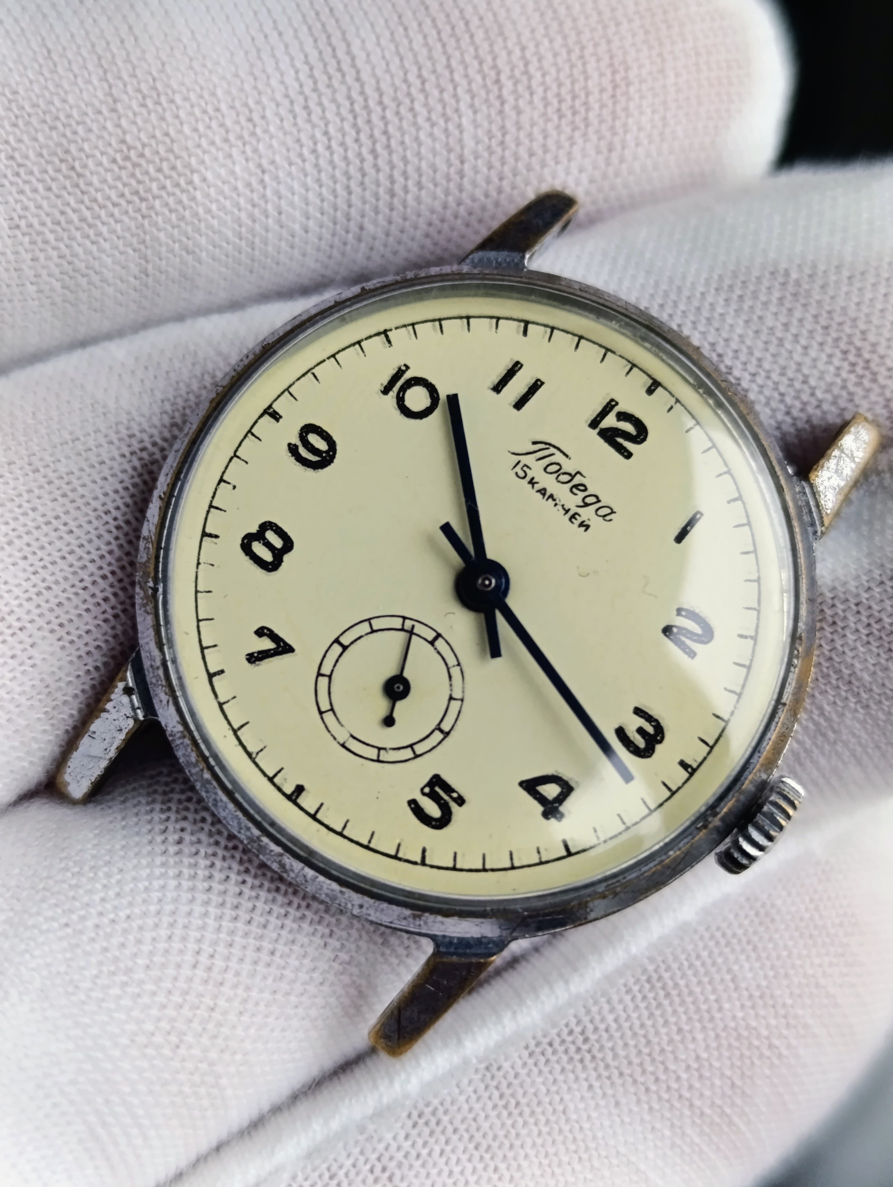 Watch Pobeda 2602 Russian Soviet Mechanical Men's Wristwatch Made in USSR 1960s – thumbnail 8