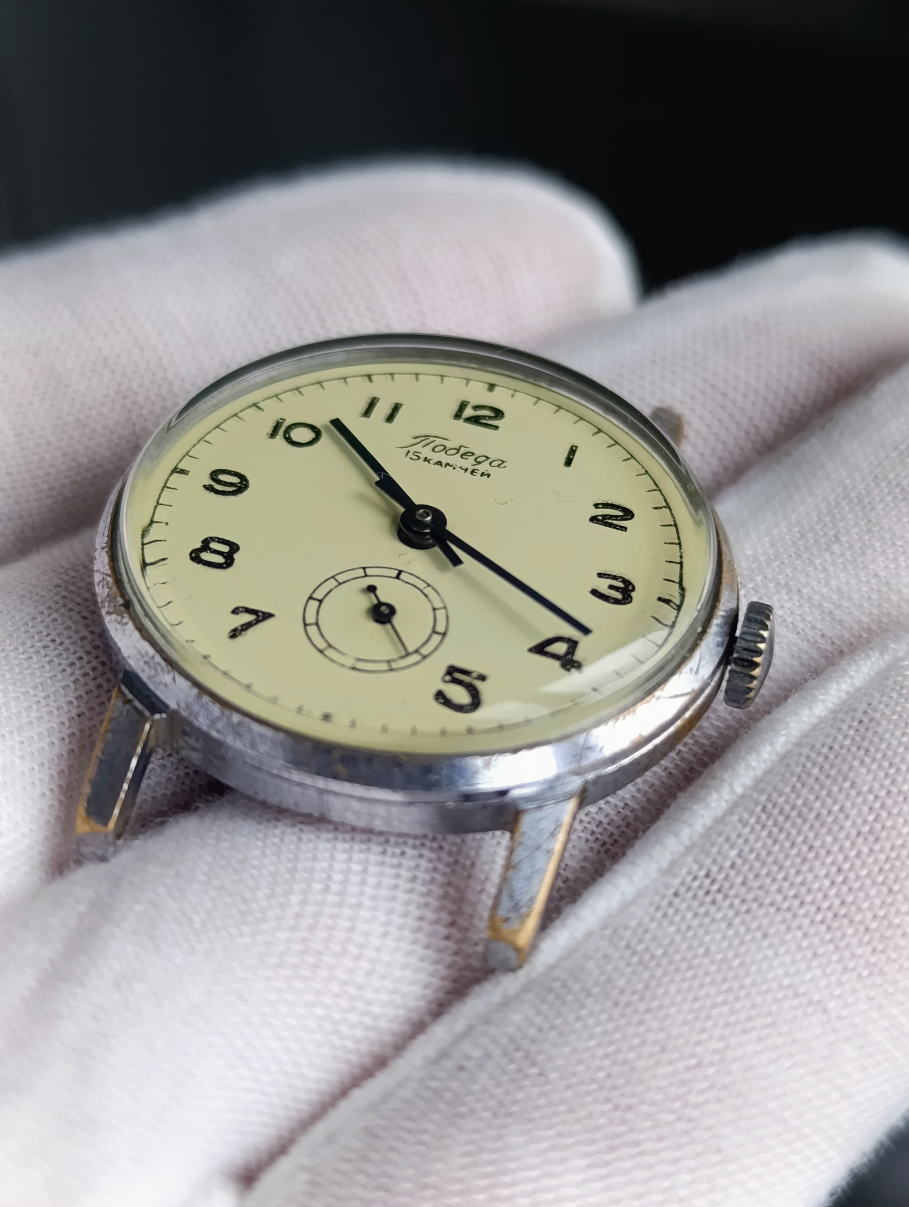 Watch Pobeda 2602 Russian Soviet Mechanical Men's Wristwatch Made in USSR 1960s – thumbnail 9