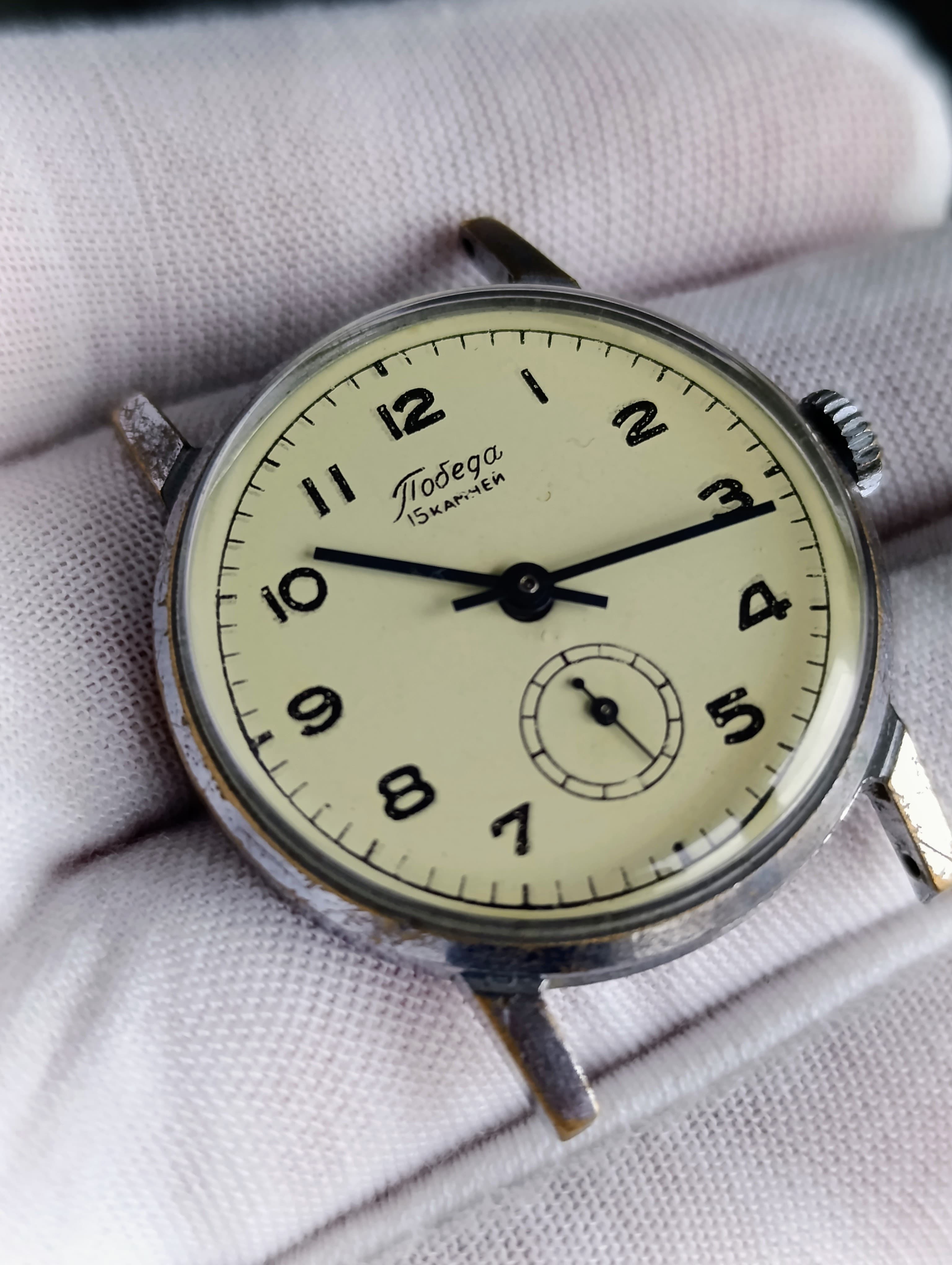 Watch Pobeda 2602 Russian Soviet Mechanical Men's Wristwatch Made in USSR 1960s – thumbnail 7