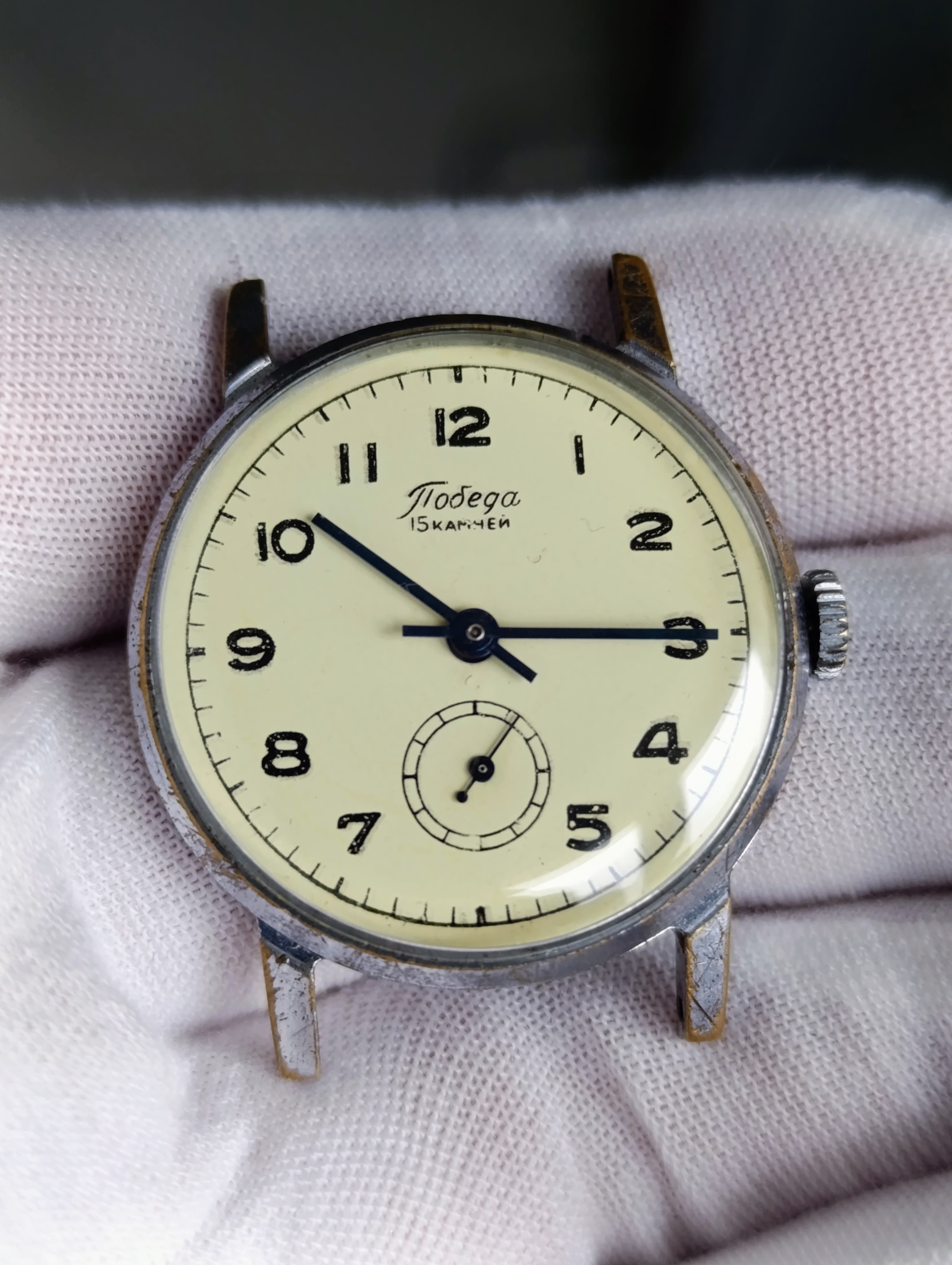 Watch Pobeda 2602 Russian Soviet Mechanical Men's Wristwatch Made in USSR 1960s – thumbnail 4