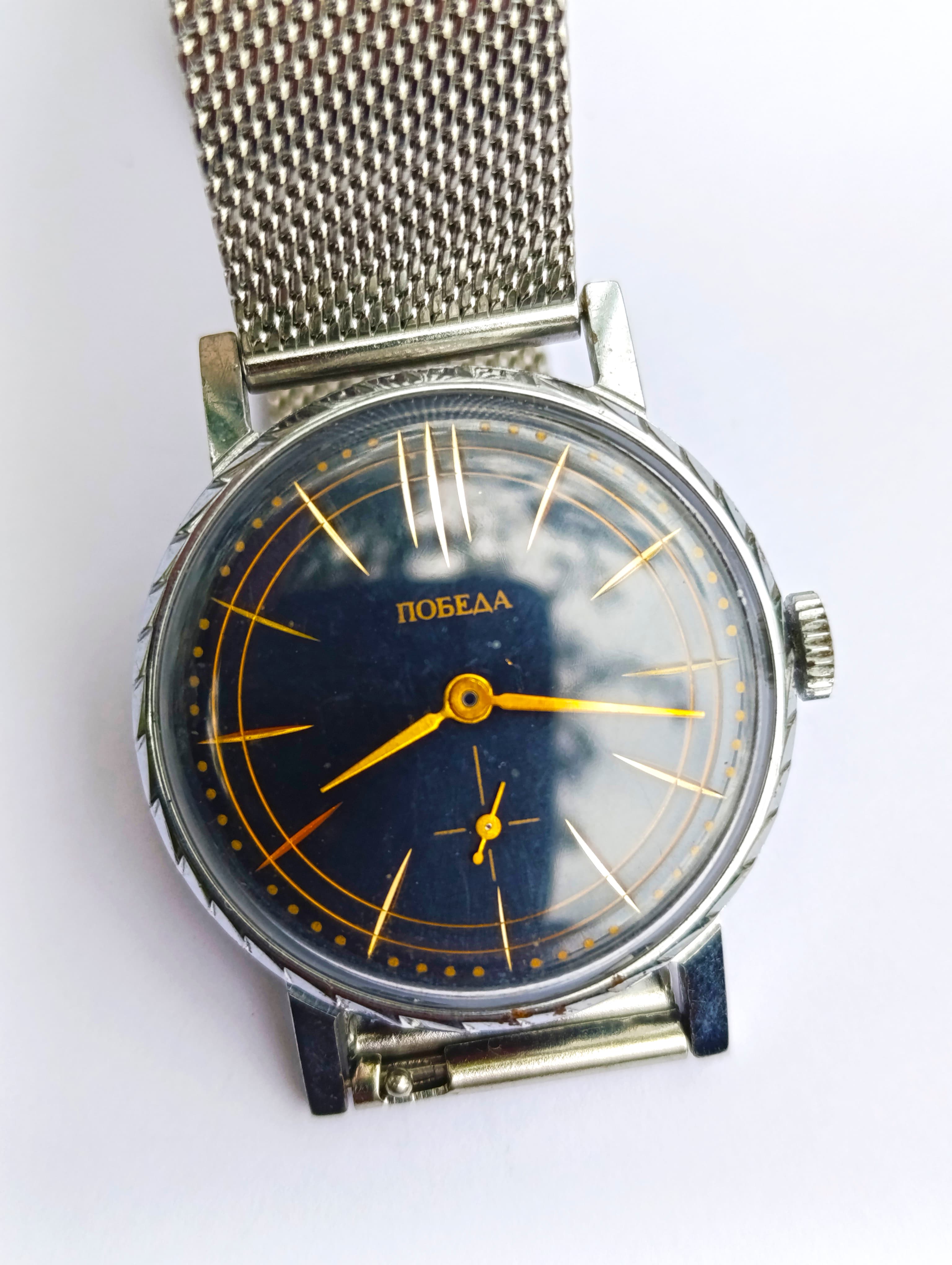 Soviet Vintage Watch Pobeda Caliber 2602 15 Jewels Made in USSR 1990s – thumbnail 1