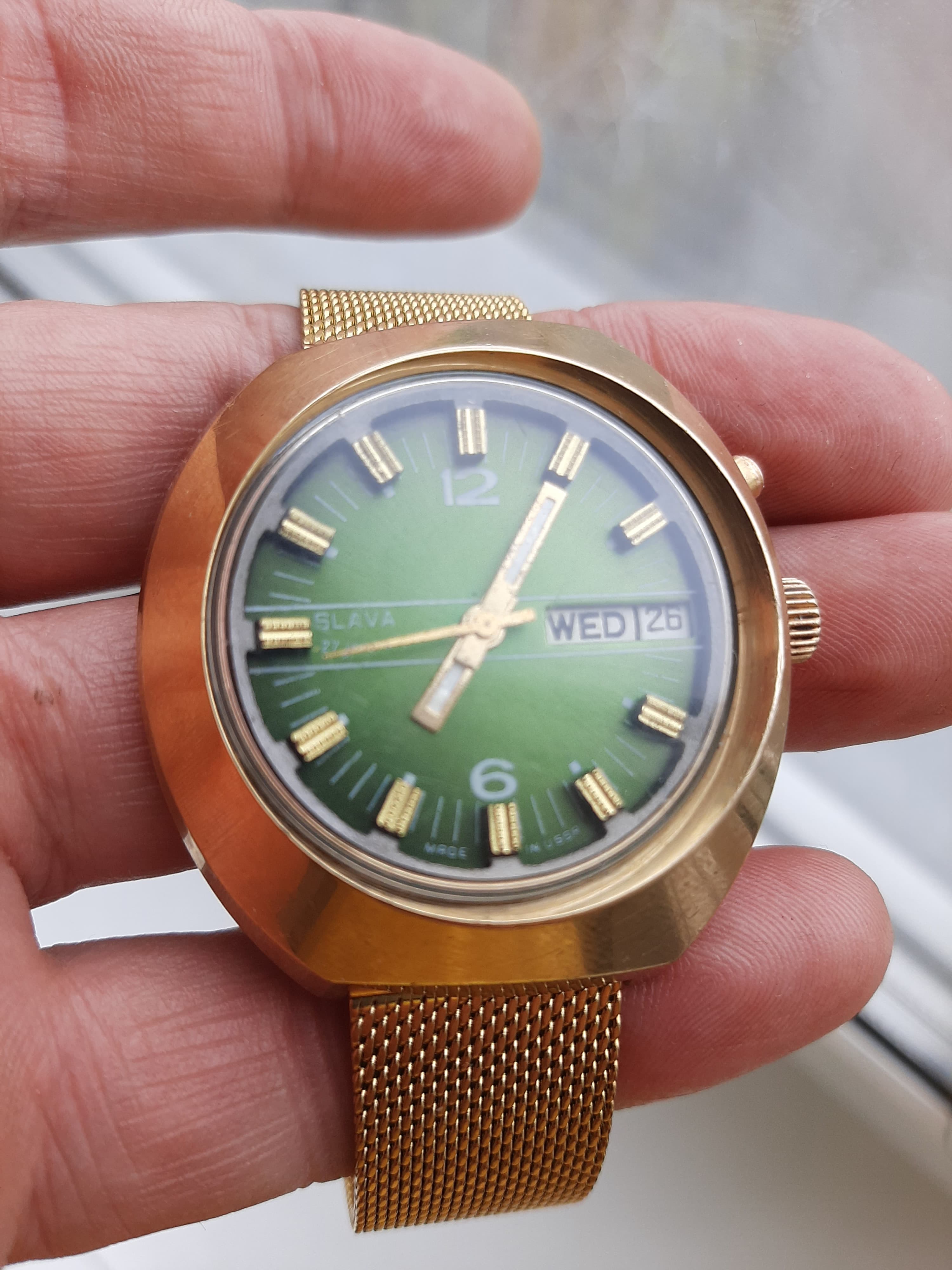 Slava Asymmetry Original Soviet Wristwatch Cal. 2427 Very Rare Soviet Watch – thumbnail 3