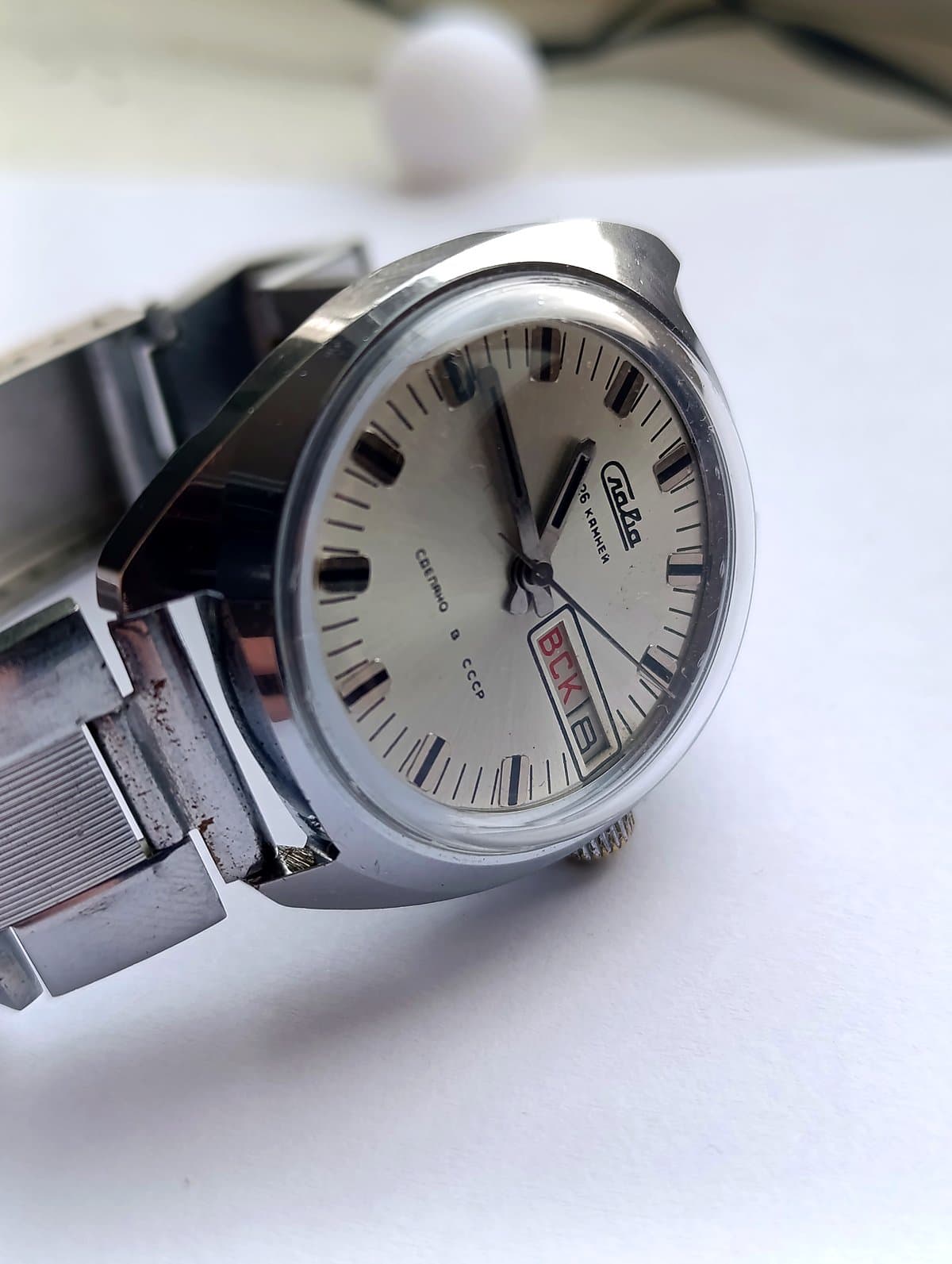 Vintage Soviet Watch Slava Cal 2428 26 jewels Made in USSR 2 Moscow Watch Factory – thumbnail 11