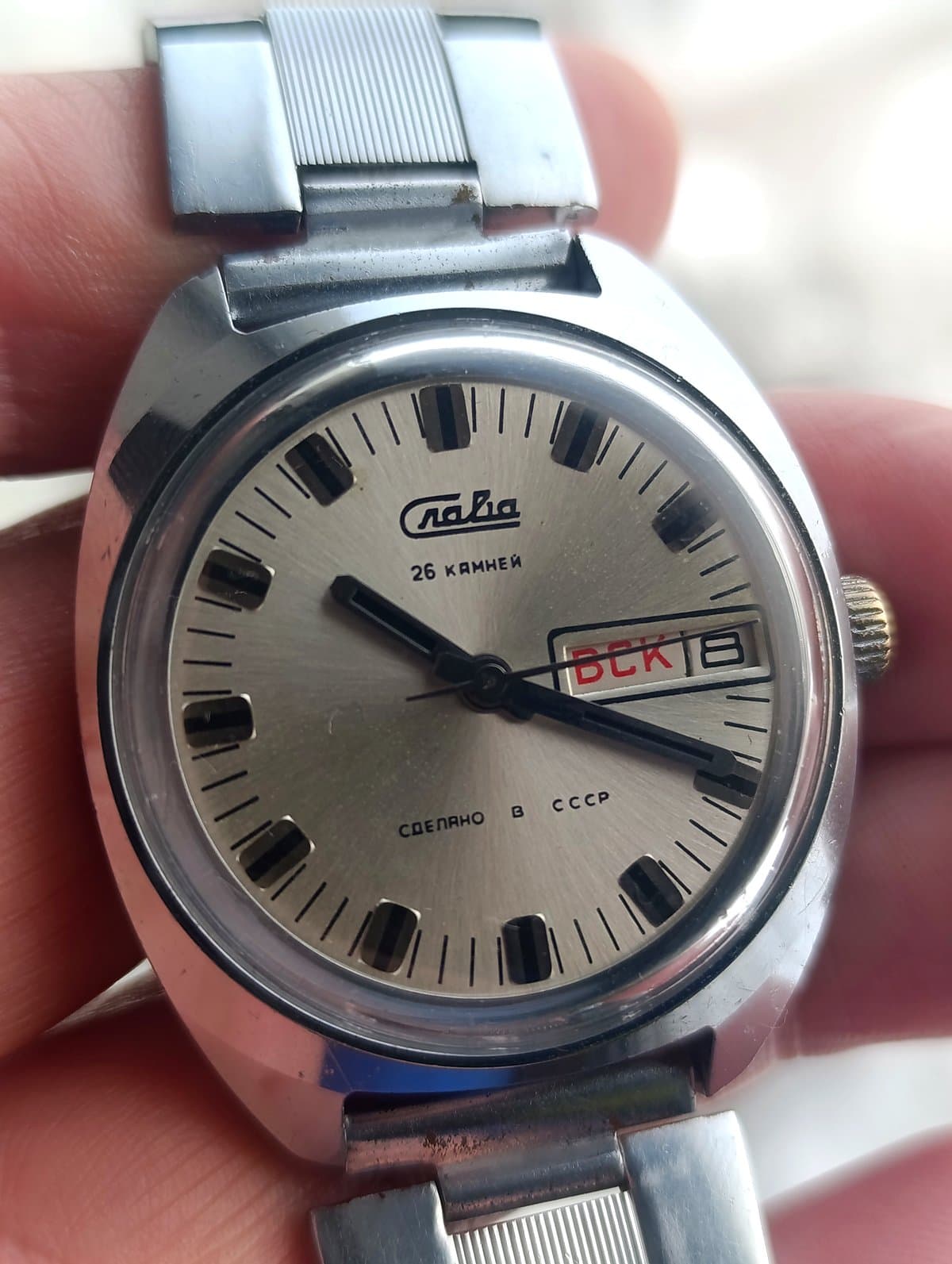 Vintage Soviet Watch Slava Cal 2428 26 jewels Made in USSR 2 Moscow Watch Factory – thumbnail 10
