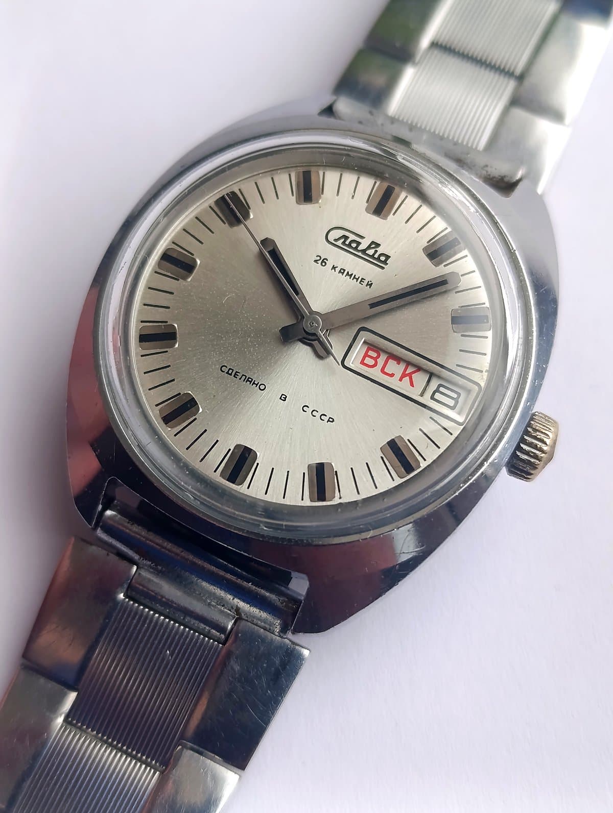 Vintage Soviet Watch Slava Cal 2428 26 jewels Made in USSR 2 Moscow Watch Factory – thumbnail 5