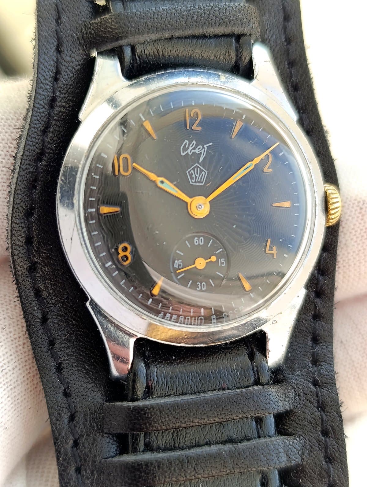 Vintage Soviet Watch Svet Cal. 2603 16 Jewels Leningrad Electric Clock Factory  – thumbnail 3