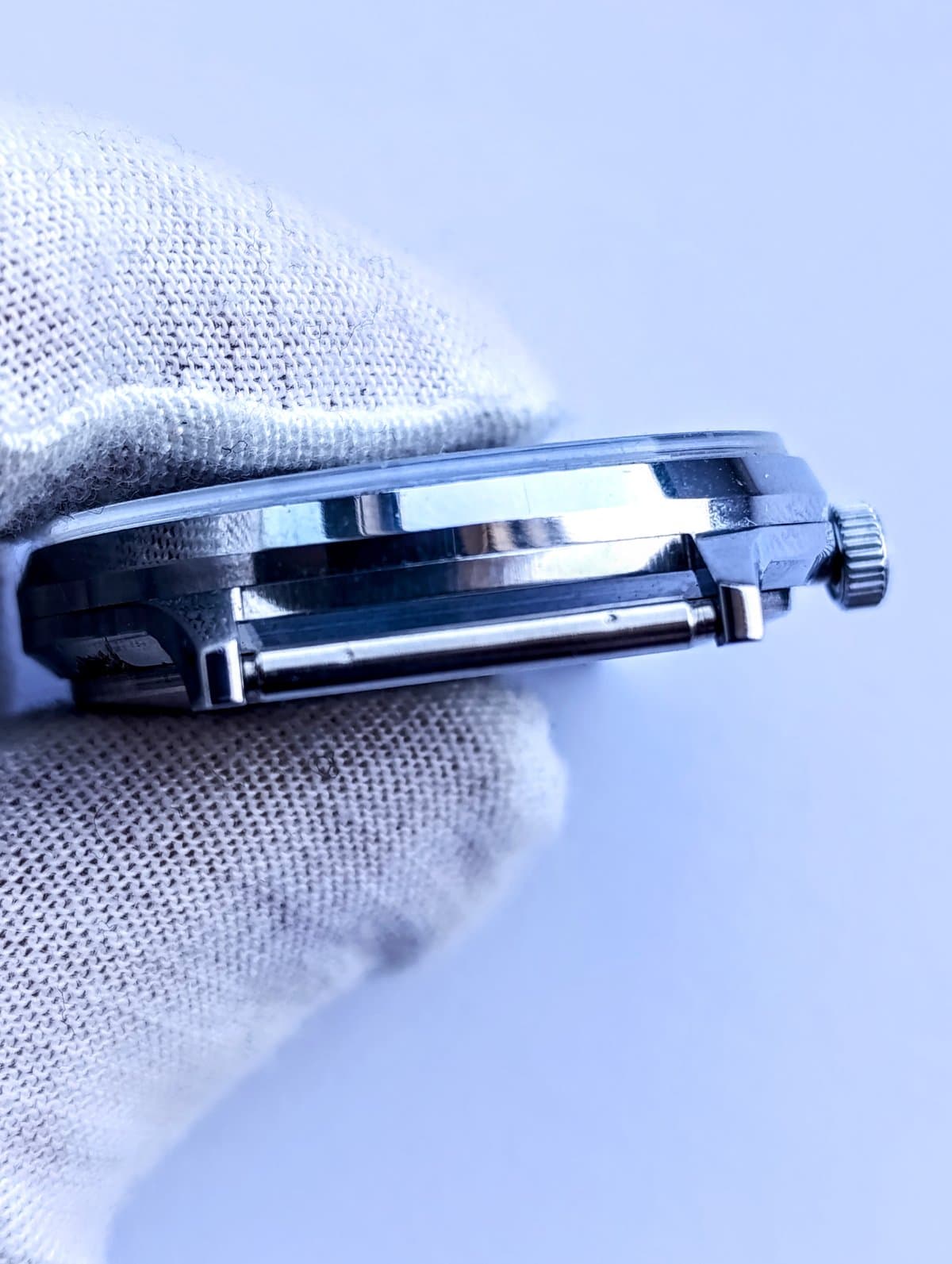 Vintage Slava Watch 2414 USSR 1980s – Black Guilloche Dial  21 Jewels Mechanical – thumbnail 11