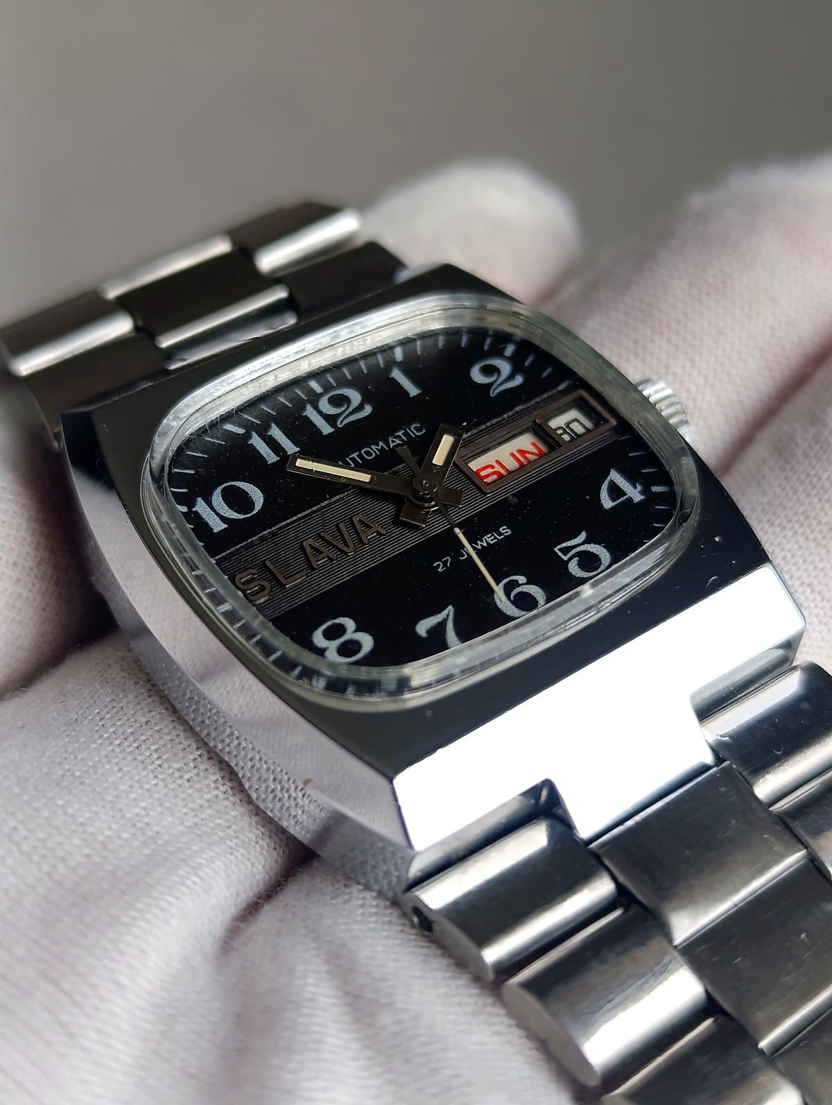 Original Slava Tank “Monster”  Automatic Watch  1980s USSR, Cal. 2427 27 Jewels – thumbnail 1