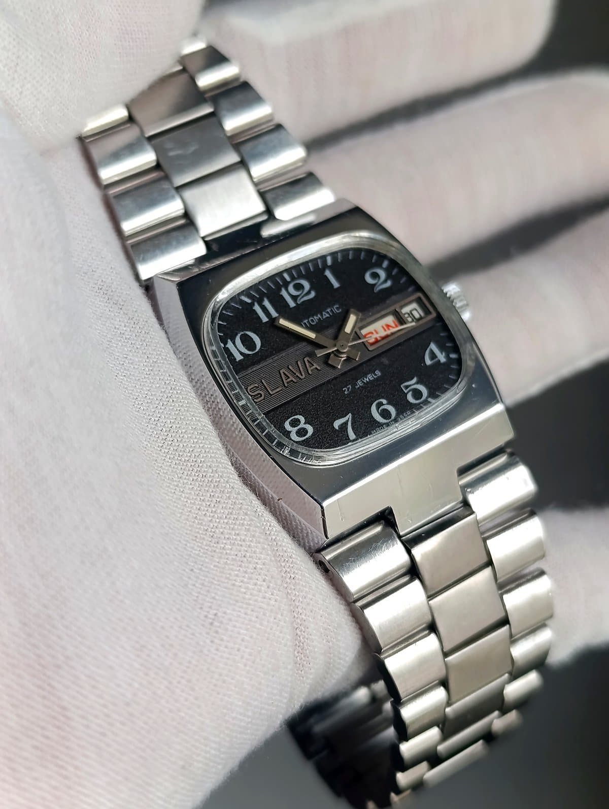 Original Slava Tank “Monster”  Automatic Watch  1980s USSR, Cal. 2427 27 Jewels – thumbnail 10
