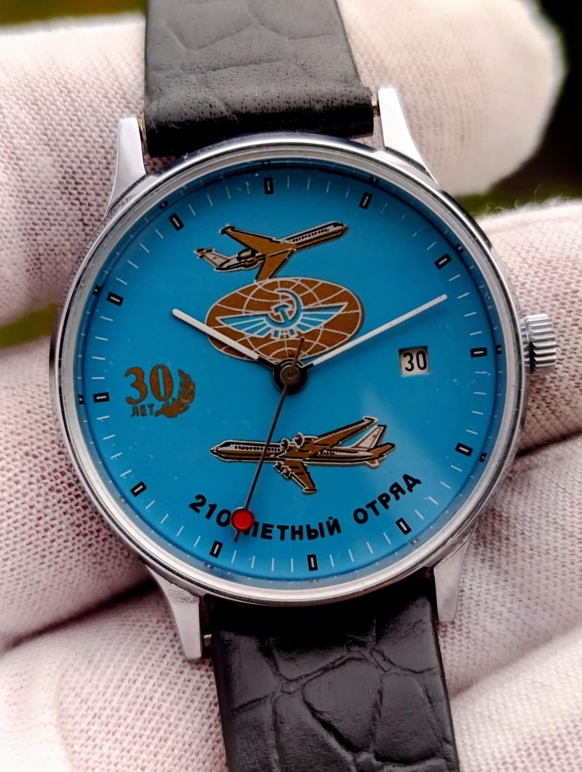 Vintage Slava Aviation Watch 210th Flight Squadron 1993 Mechanical 2414 – thumbnail 1